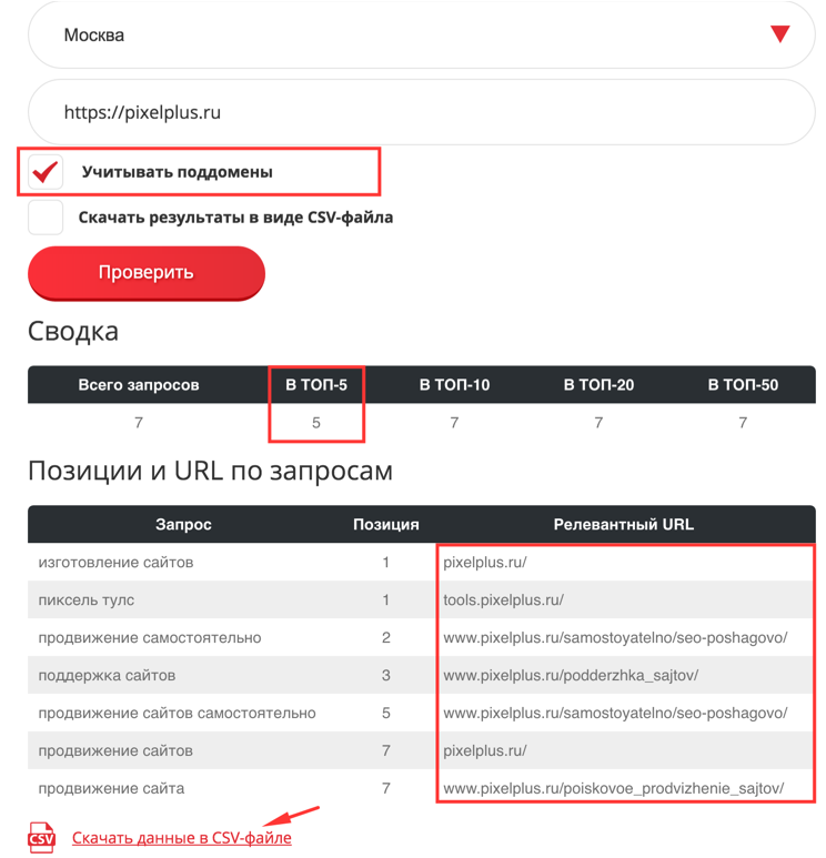 быстрая проверка позиций запросов в Яндексе