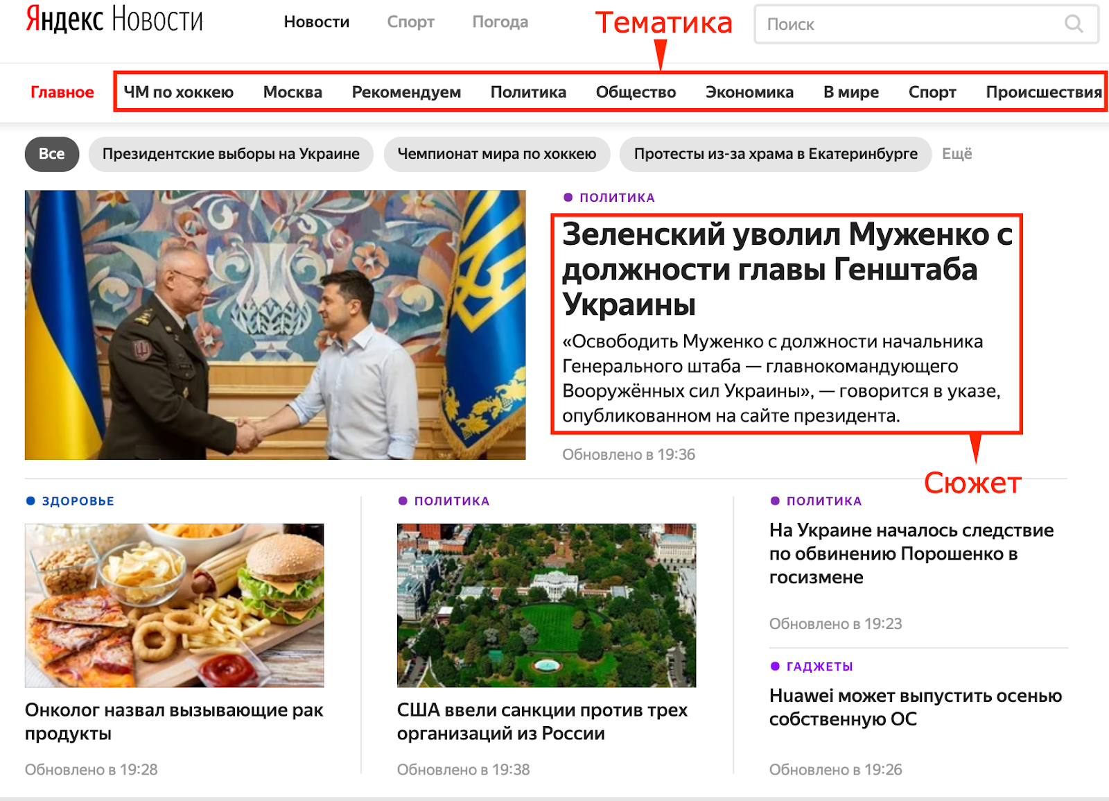 Главное в Яндекс.Новостях