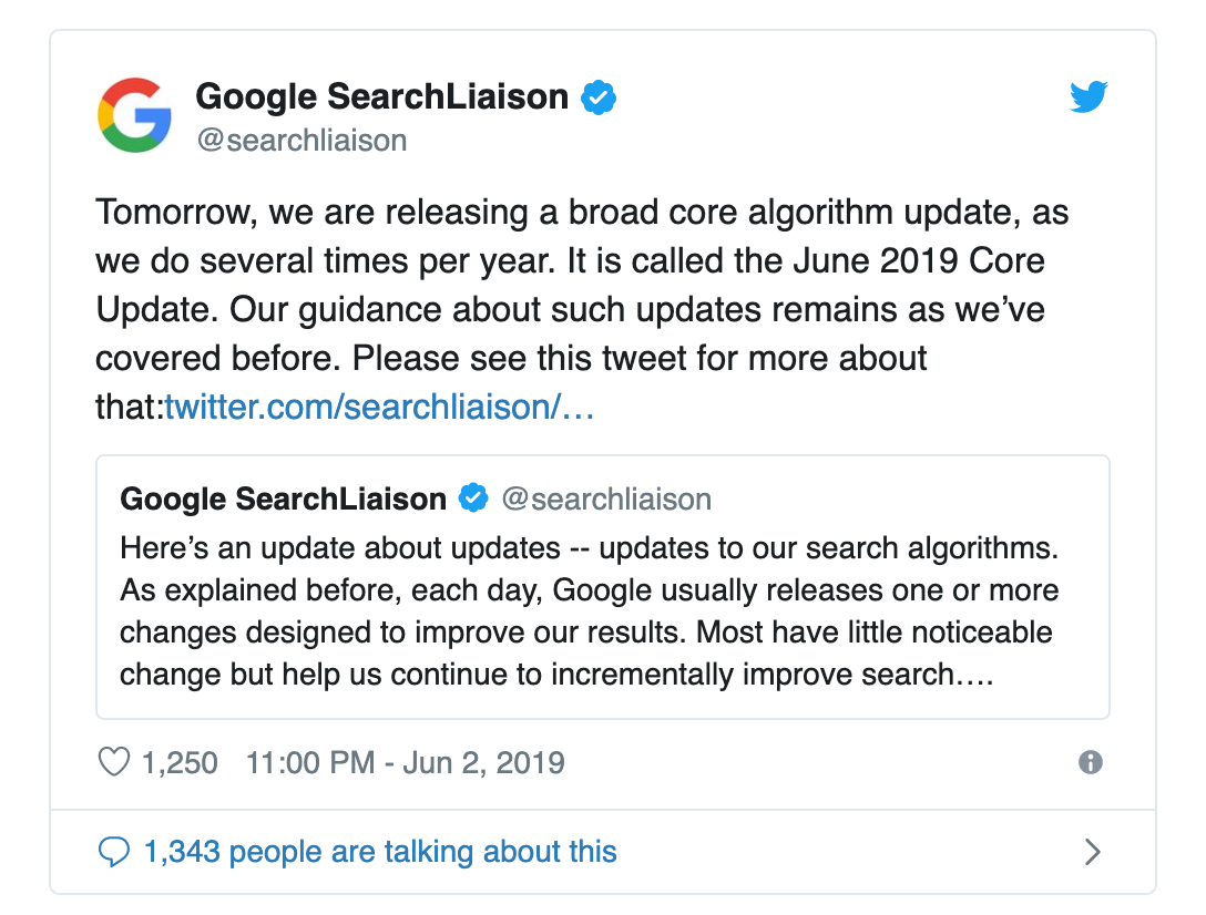 Google анонсировал обновление основного поискового алгоритма