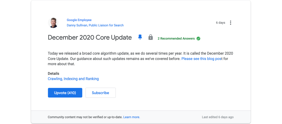 Денни Саливан про Core Update в Google