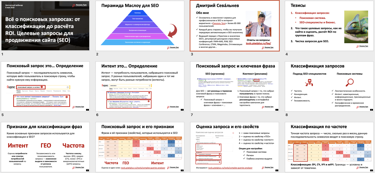 Смотреть вебинар «Всё о поисковых запросах: от классификации до расчёта ROI», что такое целевой запрос в SEO