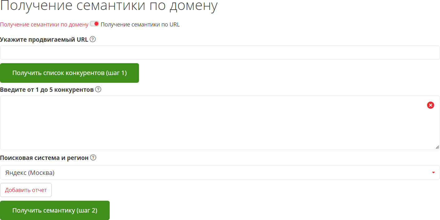 Подобрать семантику для страницы сайта, семантическое ядро в 2 клика