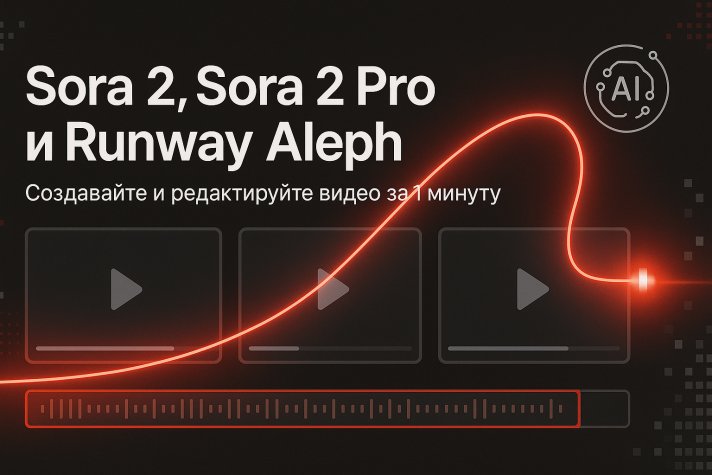 Sora 2, Sora 2 Pro и Runway Aleph — уже в ИИ-генераторе видео Пиксель Тулс