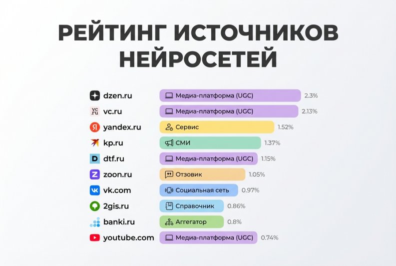Новый аналитический дашборд «Рейтинг источников нейросетей»