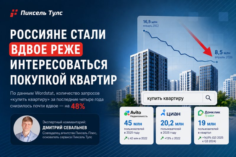 Россияне стали вдвое реже интересоваться покупкой квартир