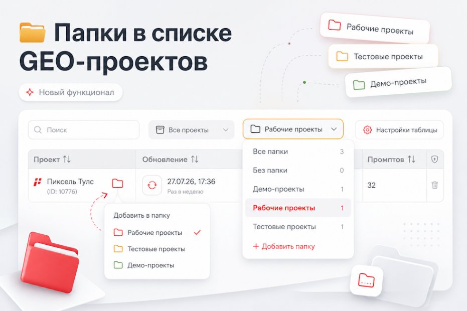 Папки в списке GEO-проектов