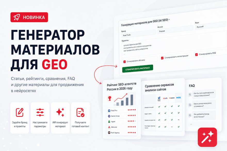 Запустили генератор материалов для GEO (AI SEO)